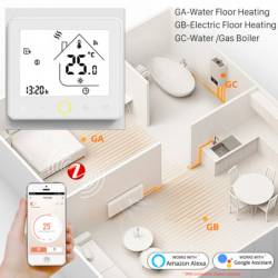 Thermostat Zigbee Blanc plancher chauffant électrique BHT-002 - MOES